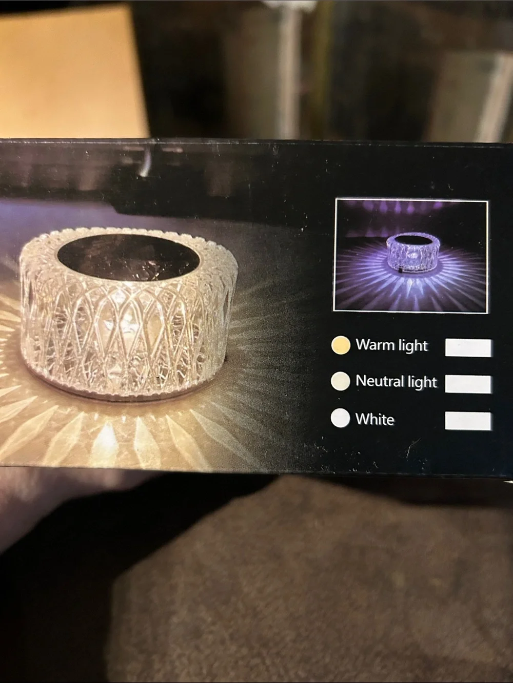 LED Color-Changing Crystal Accent Light - Aqua